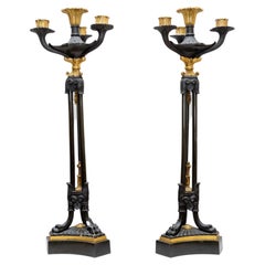 Antique Pair of Charles X, Candlesticks, France, C. 1835
