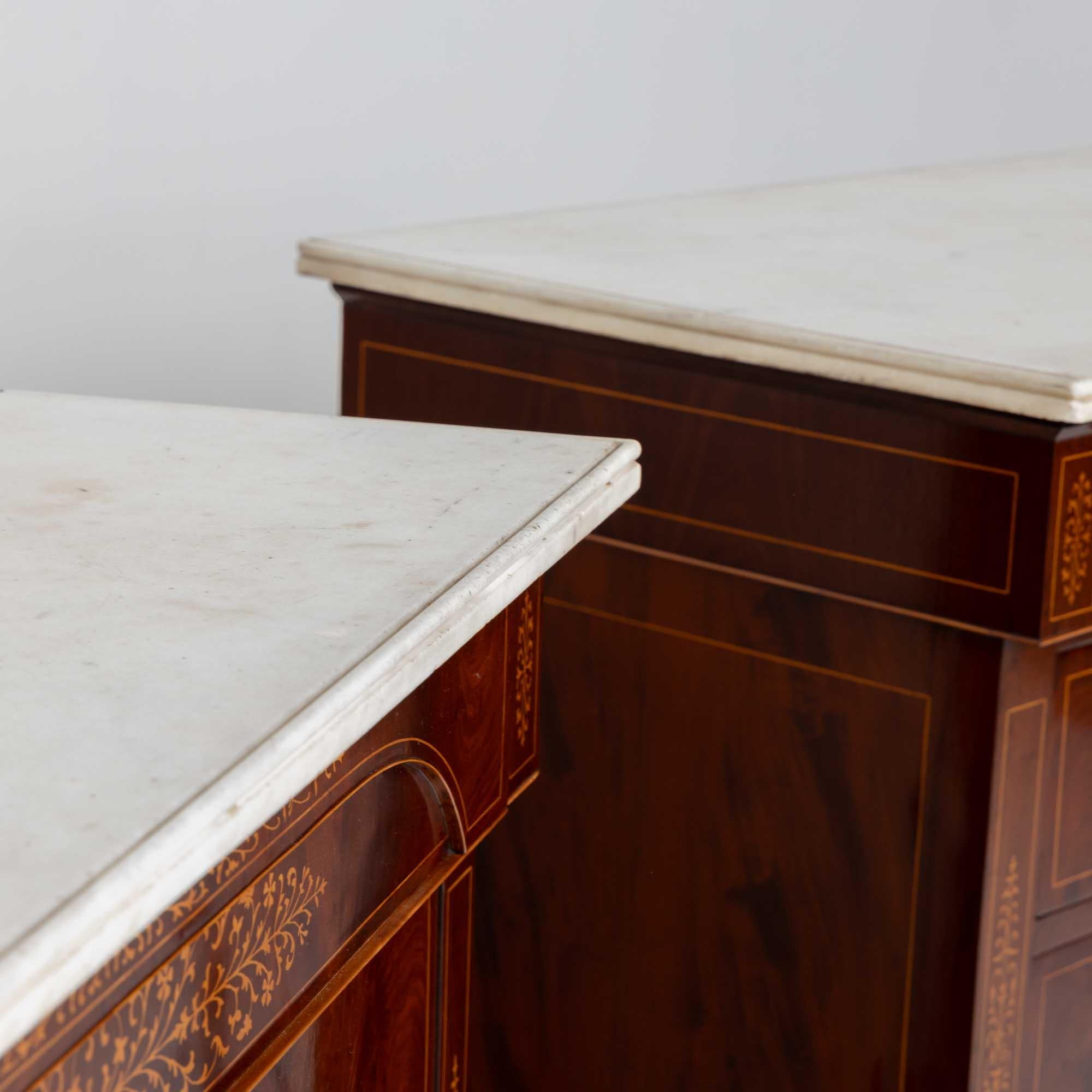 Pair of Charles X Chests of Drawers with Marble Tops, circa 1830 For Sale 5