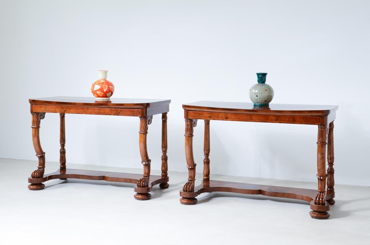 European Pair of Charles X console tables    For Sale