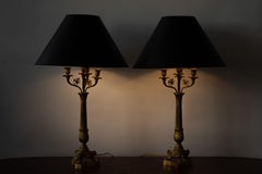Pair of Charles X Gilt Bronze Lamps