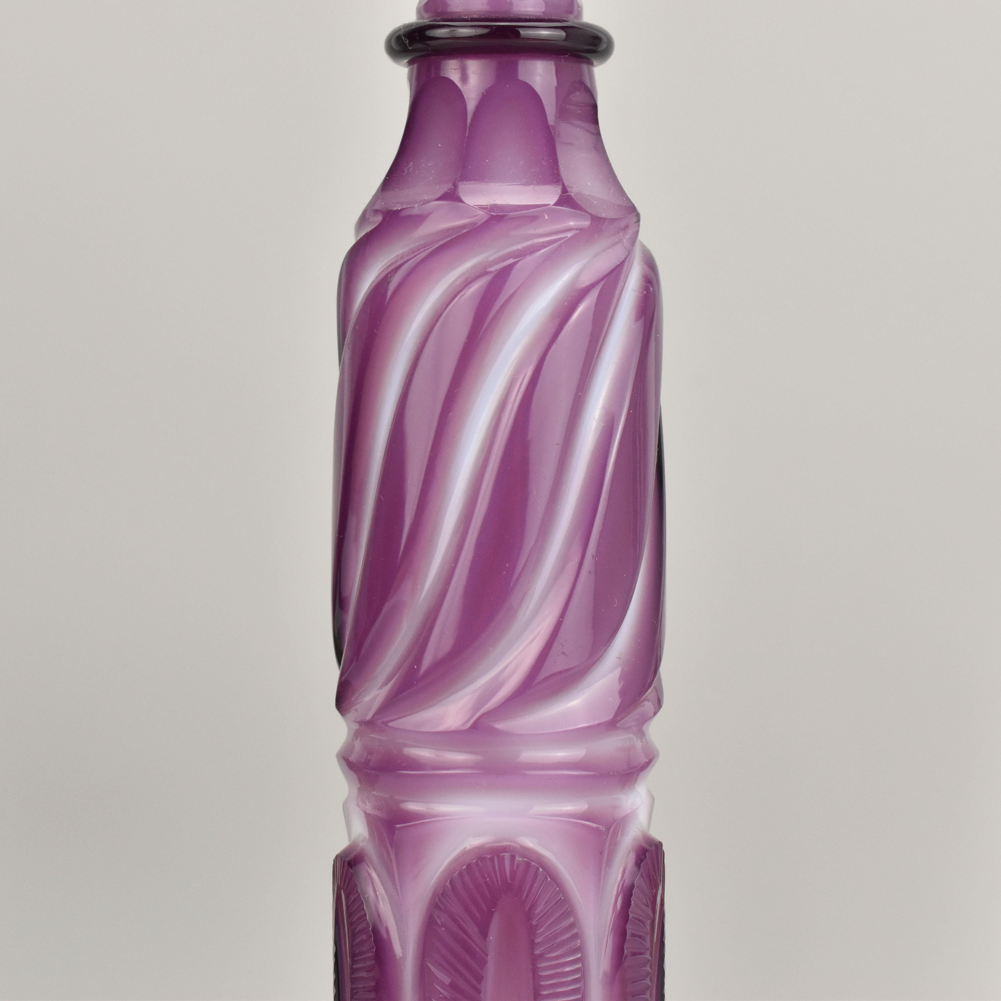 Pair of Charles X Opaline Glass Bottles withGilded Bronze Mounts, 19th Century For Sale 2
