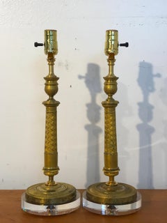 Pair of Charles X Ormolu Candlesticks, Now as Lamps