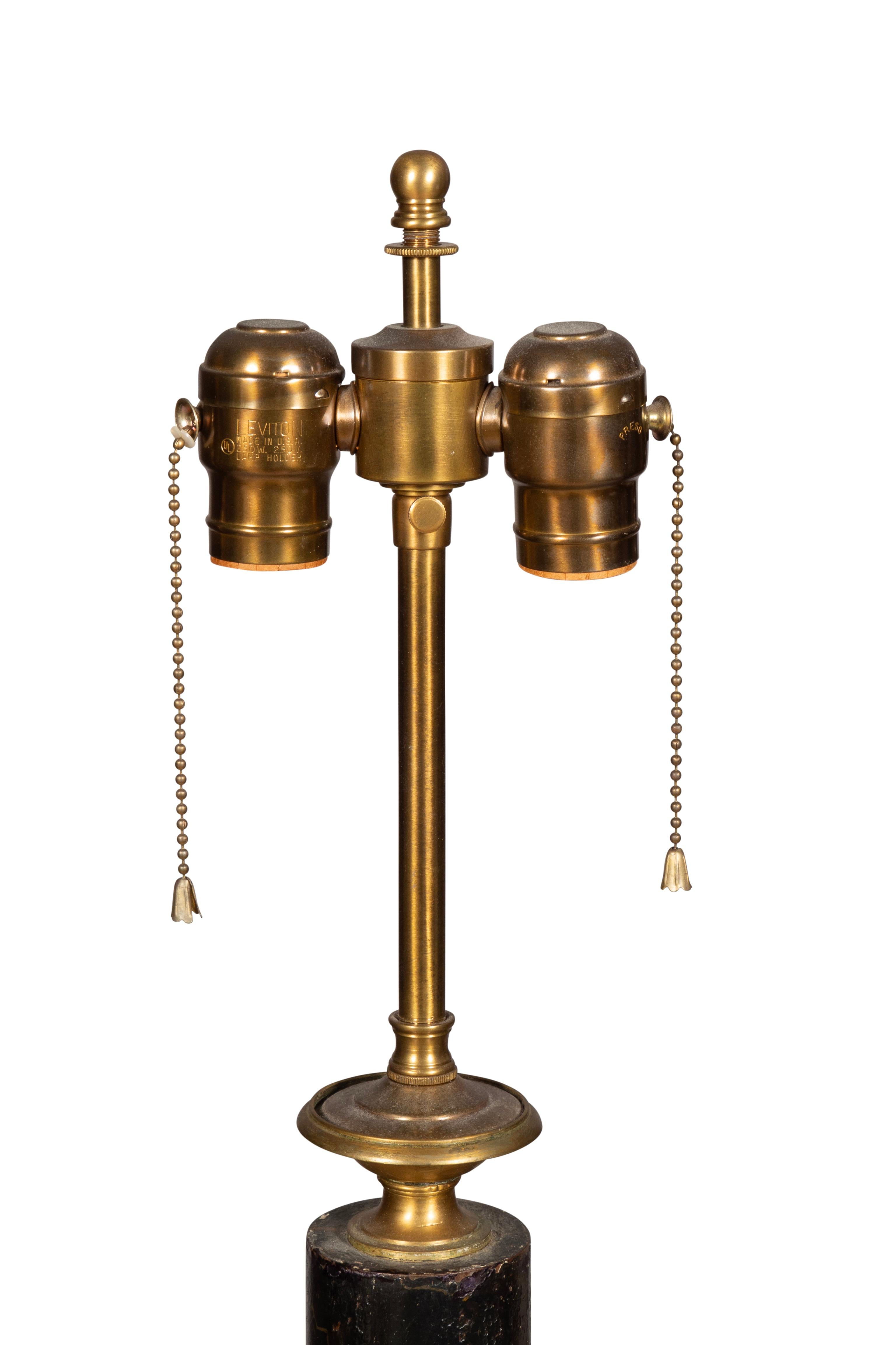Pair Of Charles X Painted Tole Lamps Signed Carcel, Paris 3