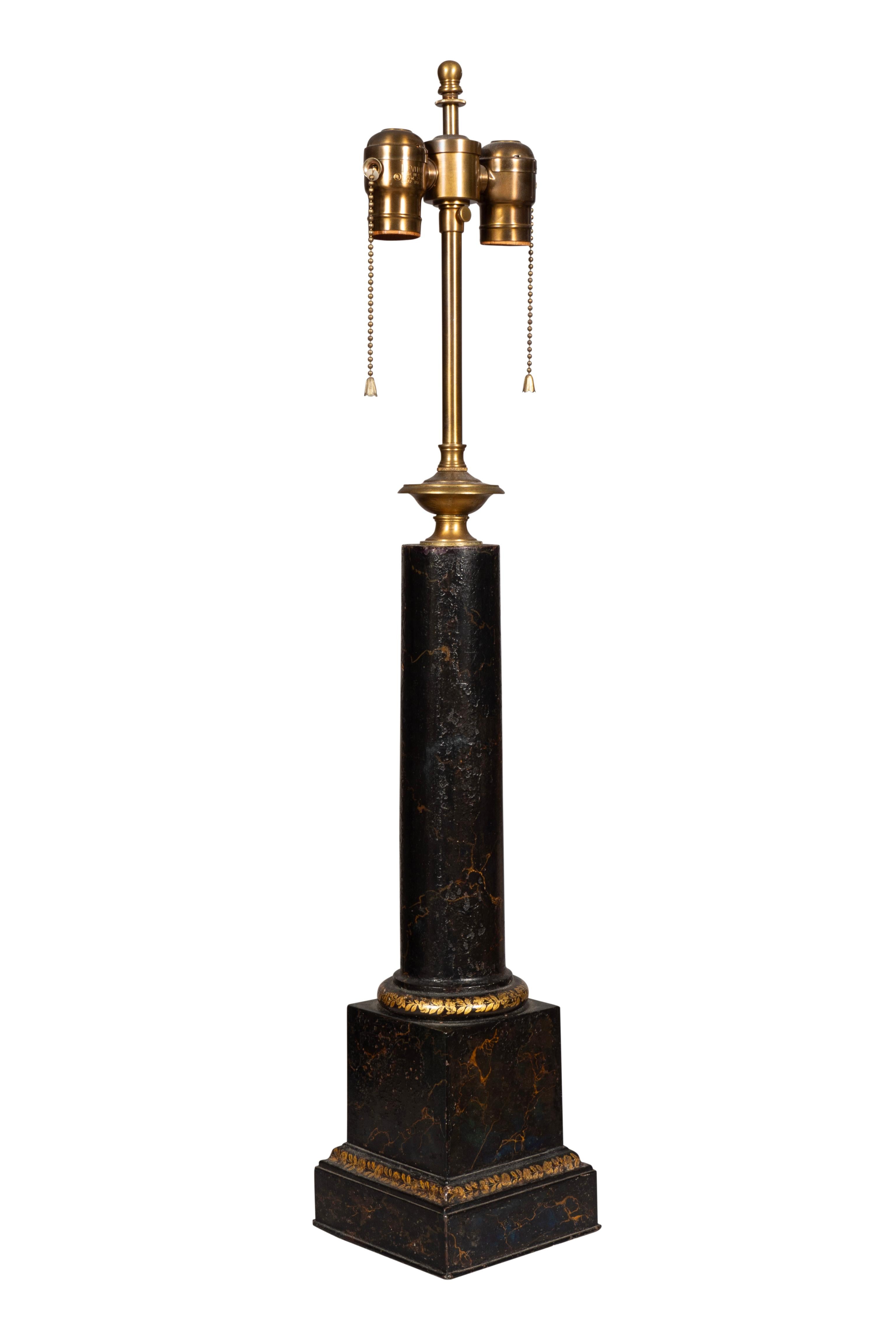 Pair Of Charles X Painted Tole Lamps Signed Carcel, Paris 5