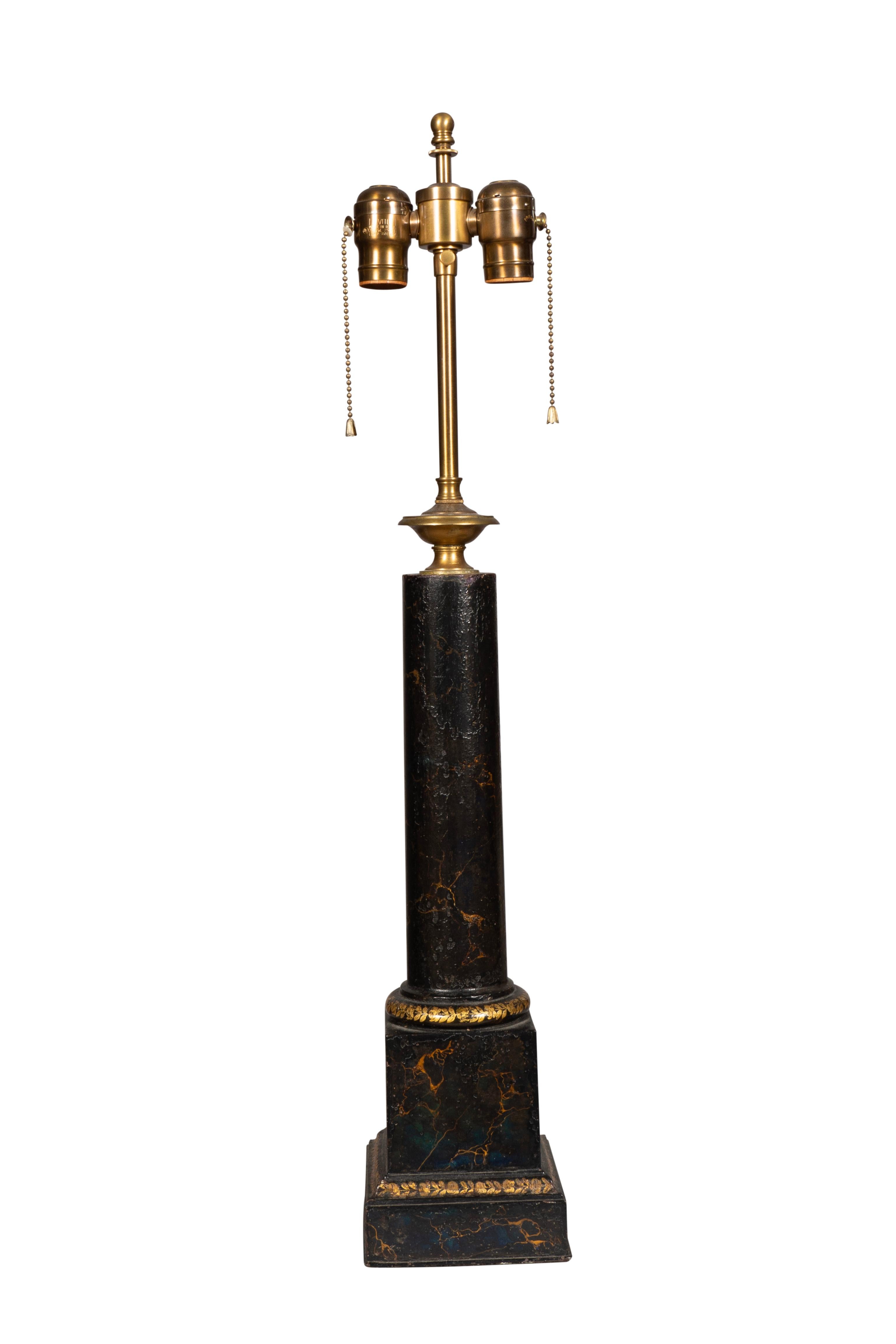 Pair Of Charles X Painted Tole Lamps Signed Carcel, Paris 2
