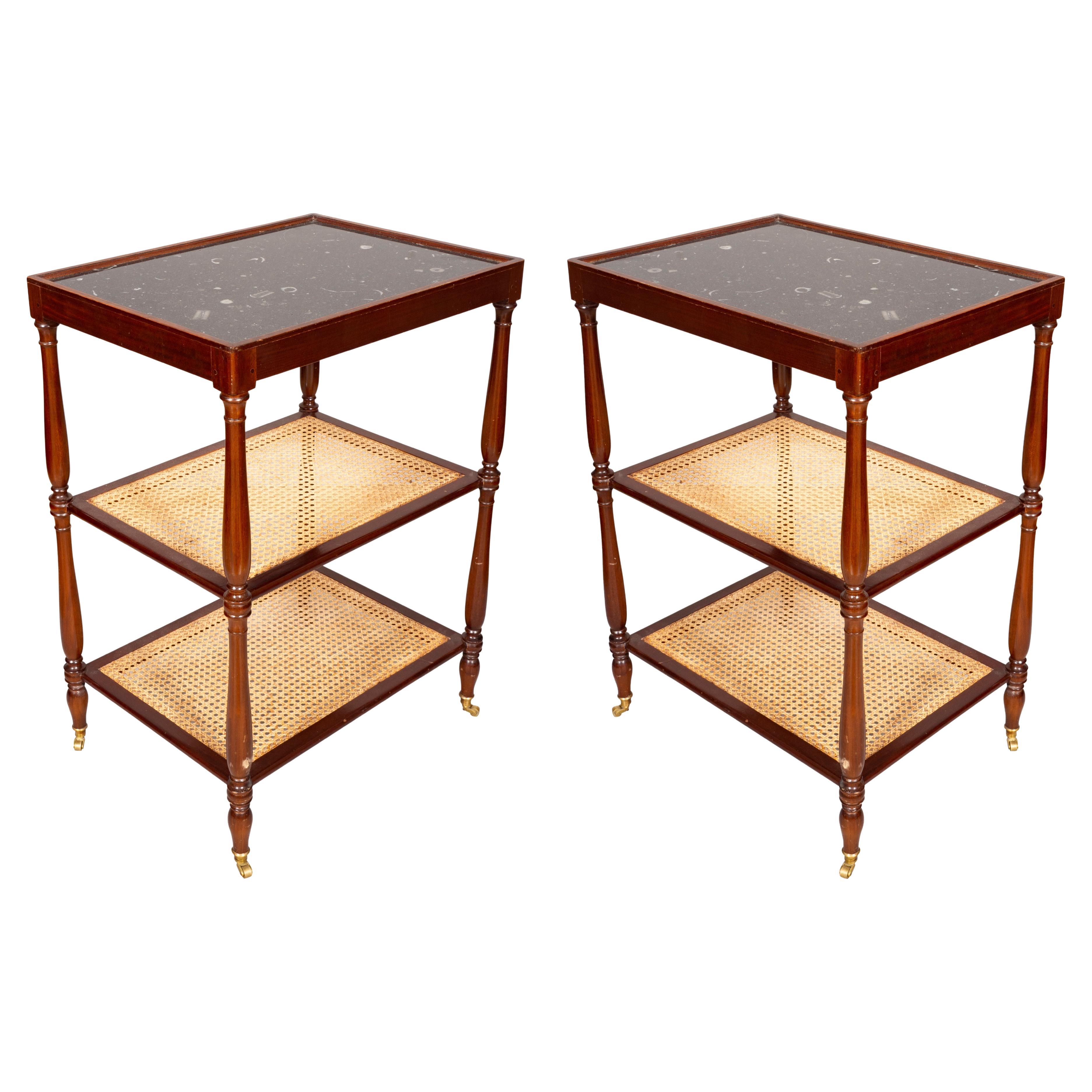 Paar Mahagoni-Tische im Charles-XV-Stil