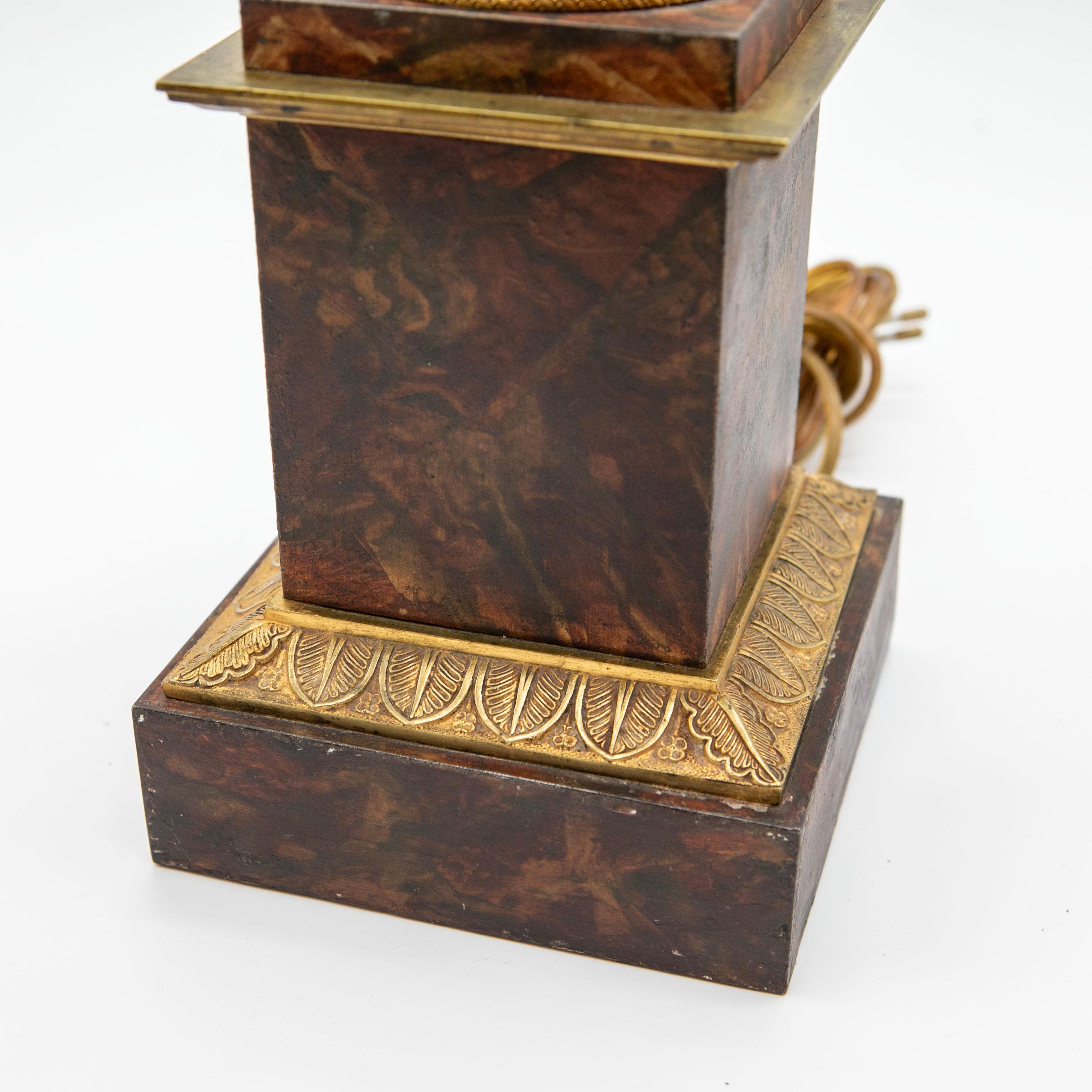 Paire de lampes de bureau Charles X en bronze doré, France en vente 2