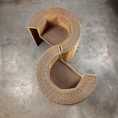 Pareja de sillones "Charlotte" de Mario Botta para Horm en mimbre natural, 1994