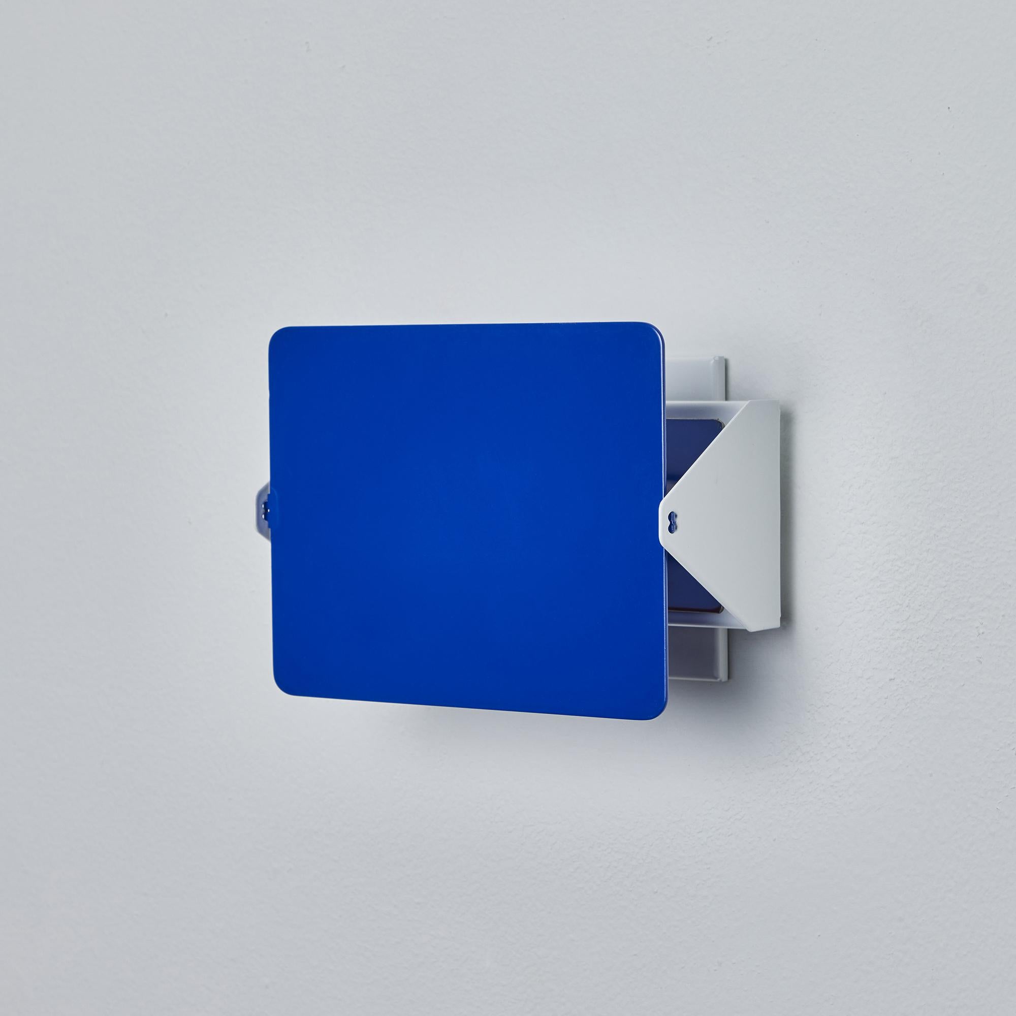 French Pair of Charlotte Perriand 'Applique Á Volet Pivotant' Wall Lights in Blue For Sale