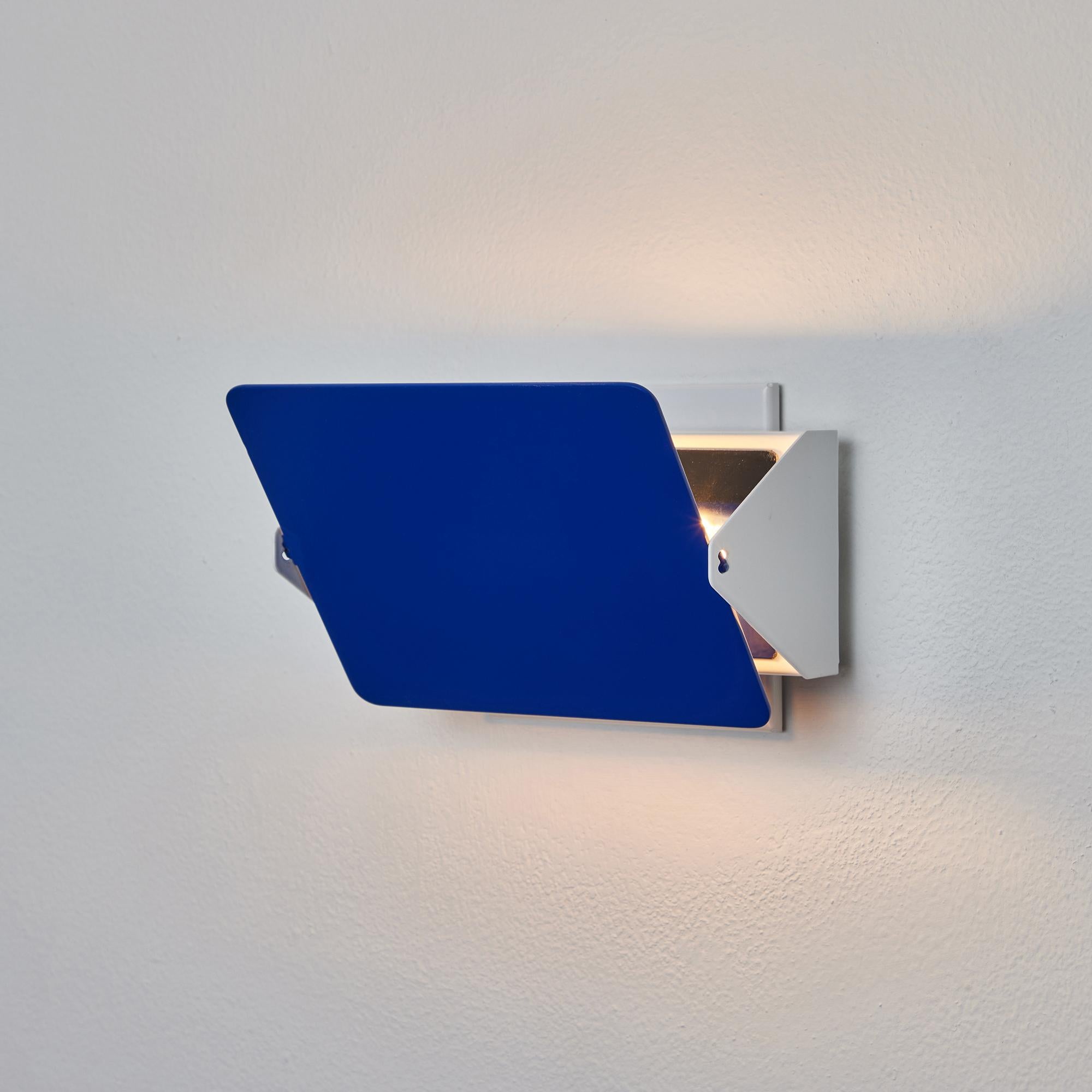 Contemporary Pair of Charlotte Perriand 'Applique Á Volet Pivotant' Wall Lights in Blue For Sale
