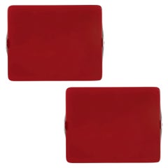 Pair of Charlotte Perriand 'Applique à Volet Pivotant' Wall Lights in Red