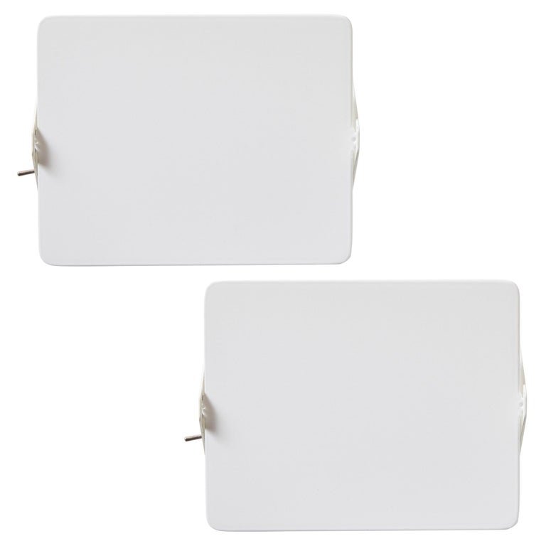 Pair of Charlotte Perriand 'Applique À Volet Pivotant' Wall Lights in White For Sale
