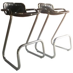 Pair of Charlotte Perriand Bar Stools for Les Arcs, 1960s Original