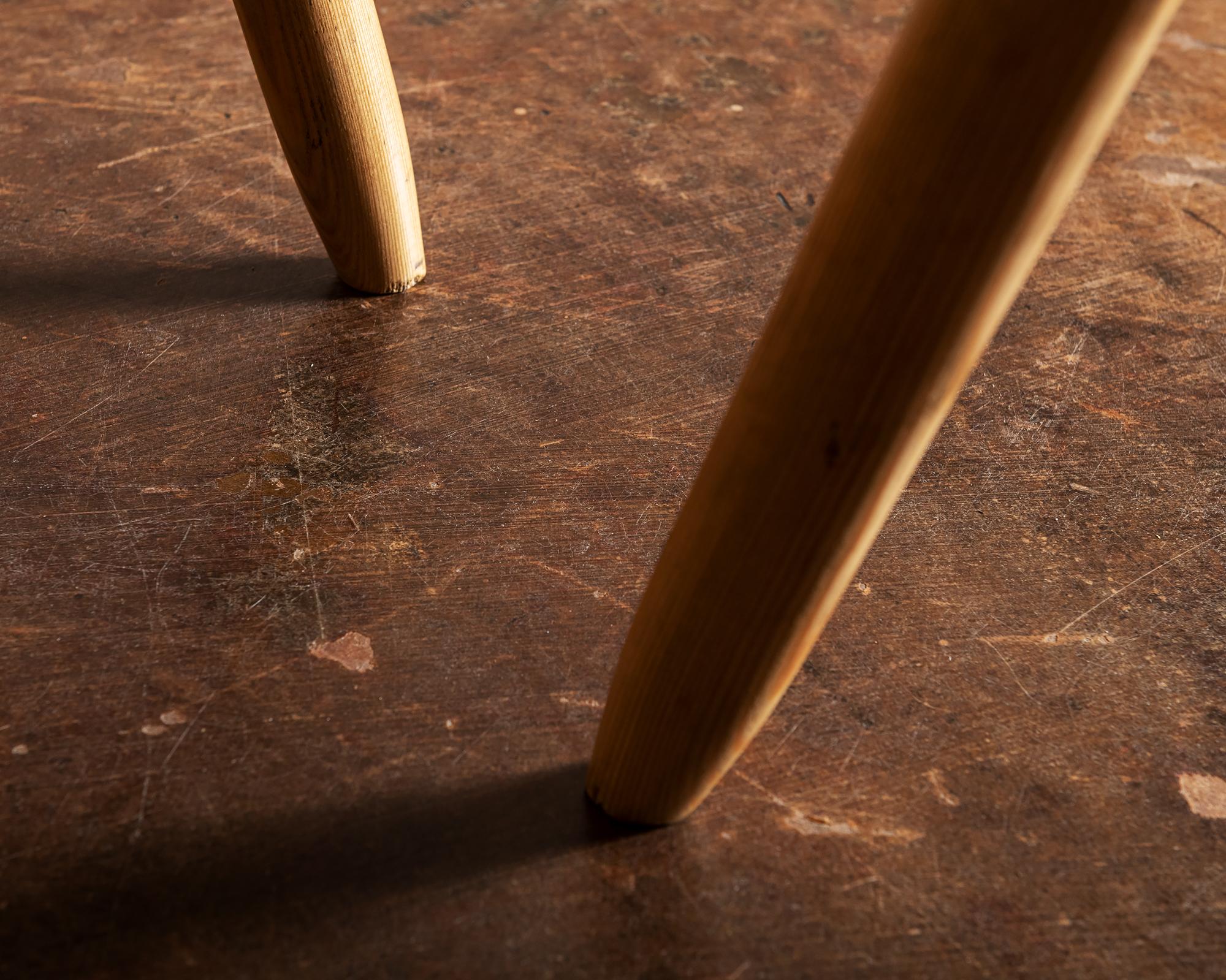 Pair of Charlotte Perriand Berger Stools in Ash, France, 1950s 7