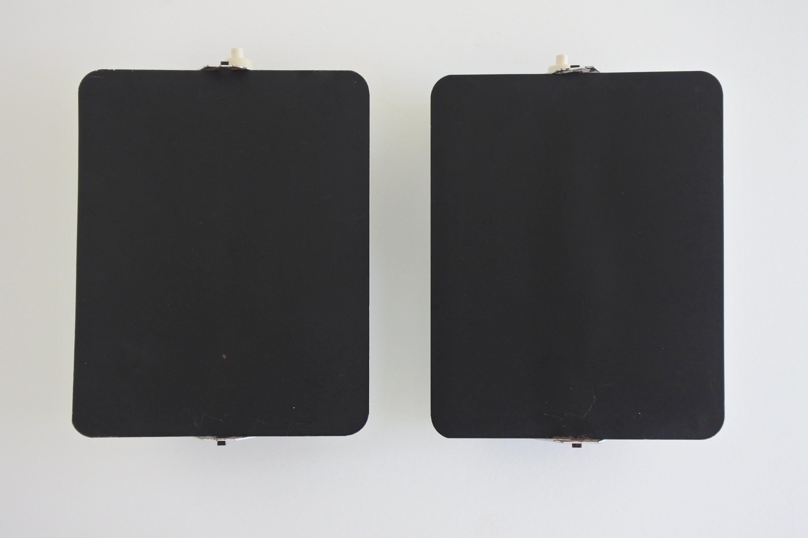 Pair of Charlotte Perriand CP1 Black Metal Sconces, France, Late 1960s 1