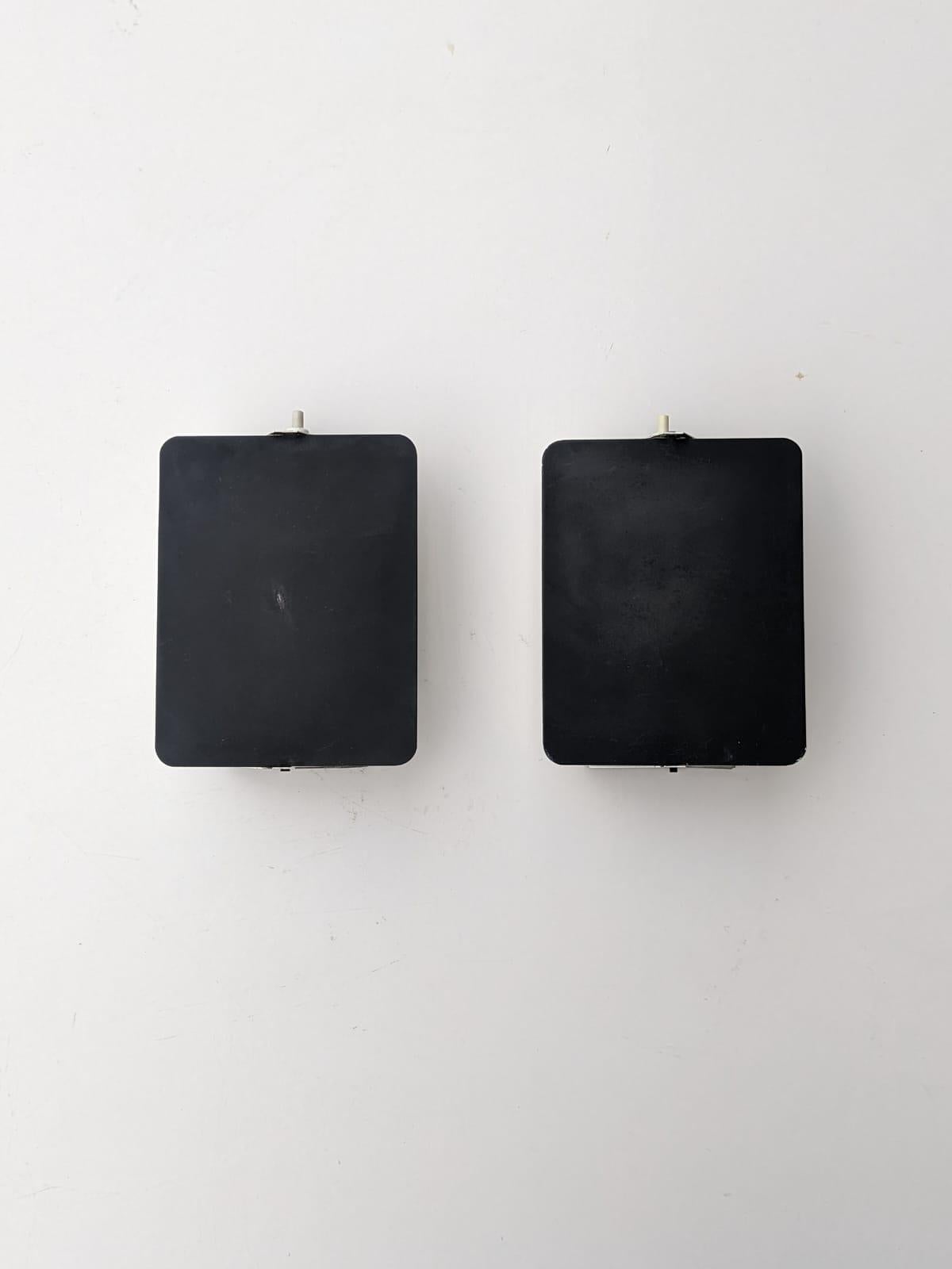 Pair of Charlotte Perriand CP1 Black Metal Sconces, France, Late 1960s 4