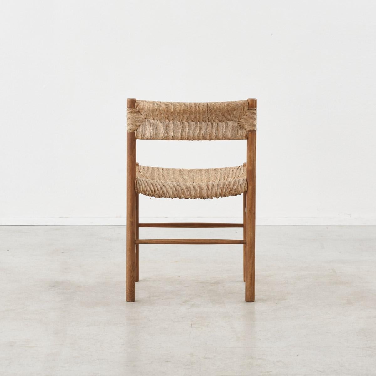 Woven Pair of Charlotte Perriand Dordogne Chairs for Robert Sentou, France c1950 For Sale