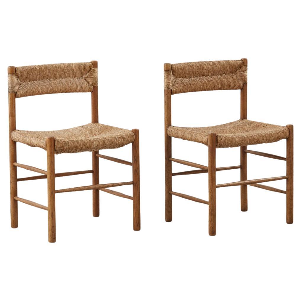 Pair of Charlotte Perriand Dordogne Chairs for Robert Sentou, France c1950 For Sale