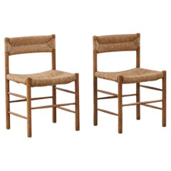Retro Pair of Charlotte Perriand Dordogne Chairs for Robert Sentou, France c1950
