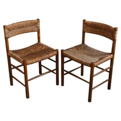 Pair of Charlotte Perriand 'Dordogne' Chairs Robert Sentou Edition, France, 1960