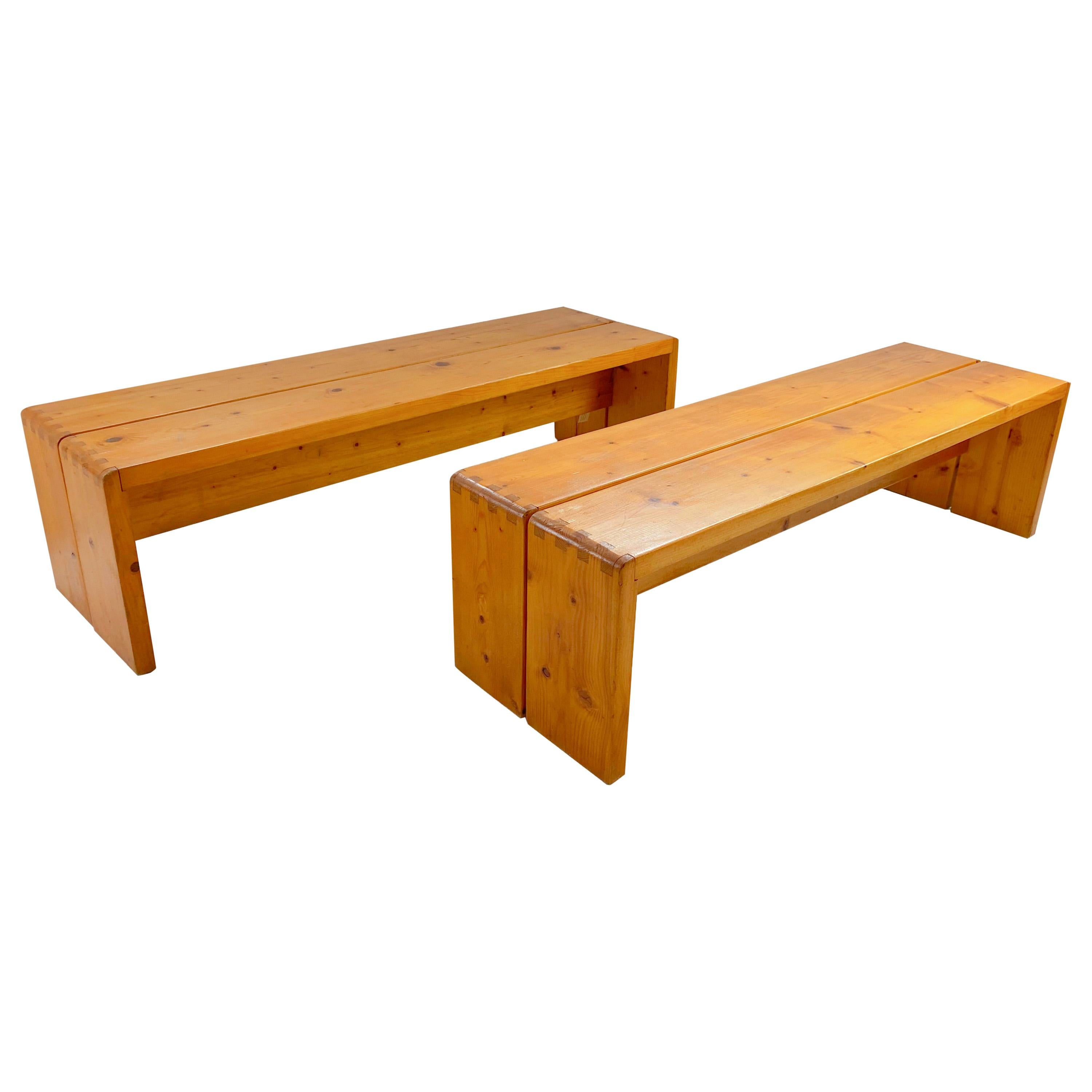 Pair of Charlotte Perriand "Les Arcs" Benches, circa 1960, France