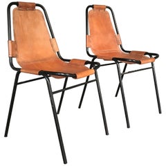 Pair of Charlotte Perriand Les Arcs Chairs, 1950s