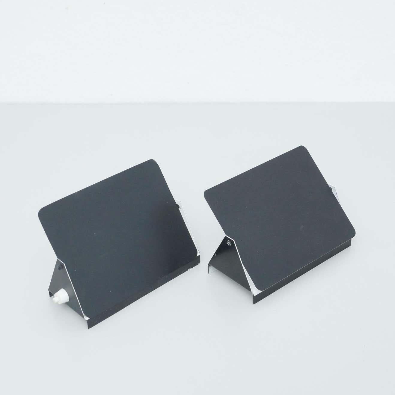 Pair of Charlotte Perriand Mid-Century Modern Black Metal CP-1 Wall Light, 1960 For Sale 6