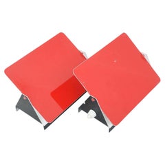 Pair of Charlotte Perriand, Mid-Century Modern Red Metal Cp-1 Wall Light, 1960