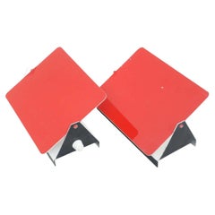 Coppia di luci da parete Cp-1 in metallo rosso, Charlotte Perriand, metà del secolo, 1960