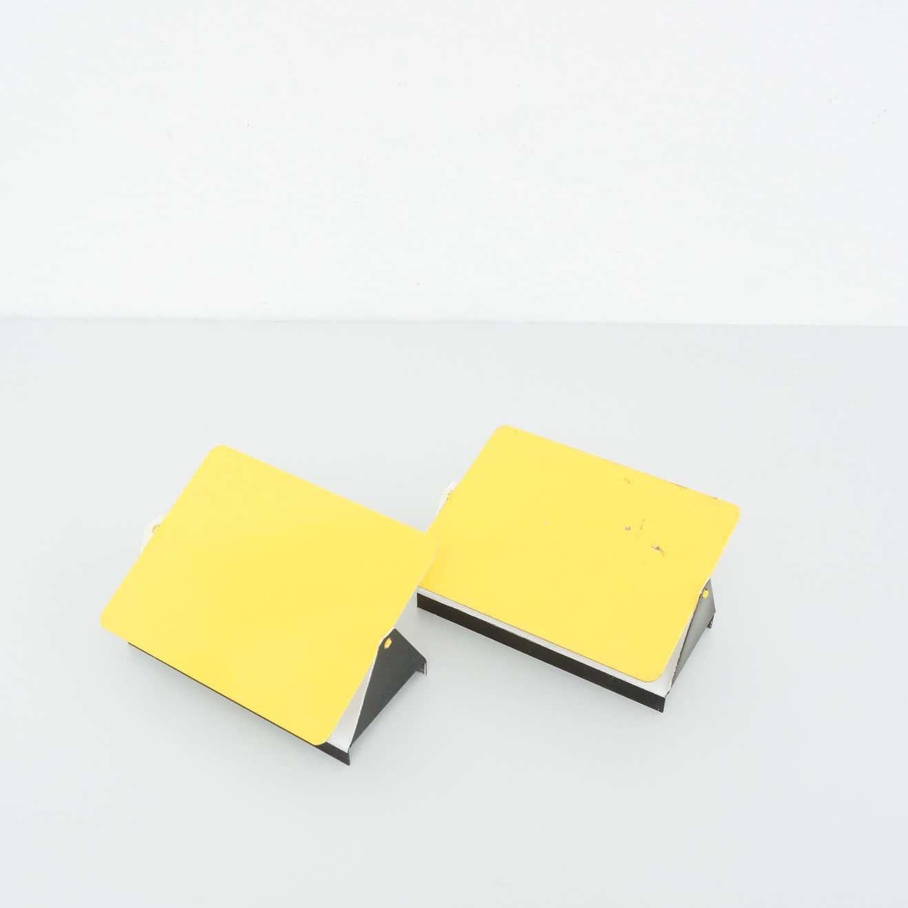 Pair of Charlotte Perriand Mid-Century Modern Yellow Metal CP-1 Wall Light, 1960 9