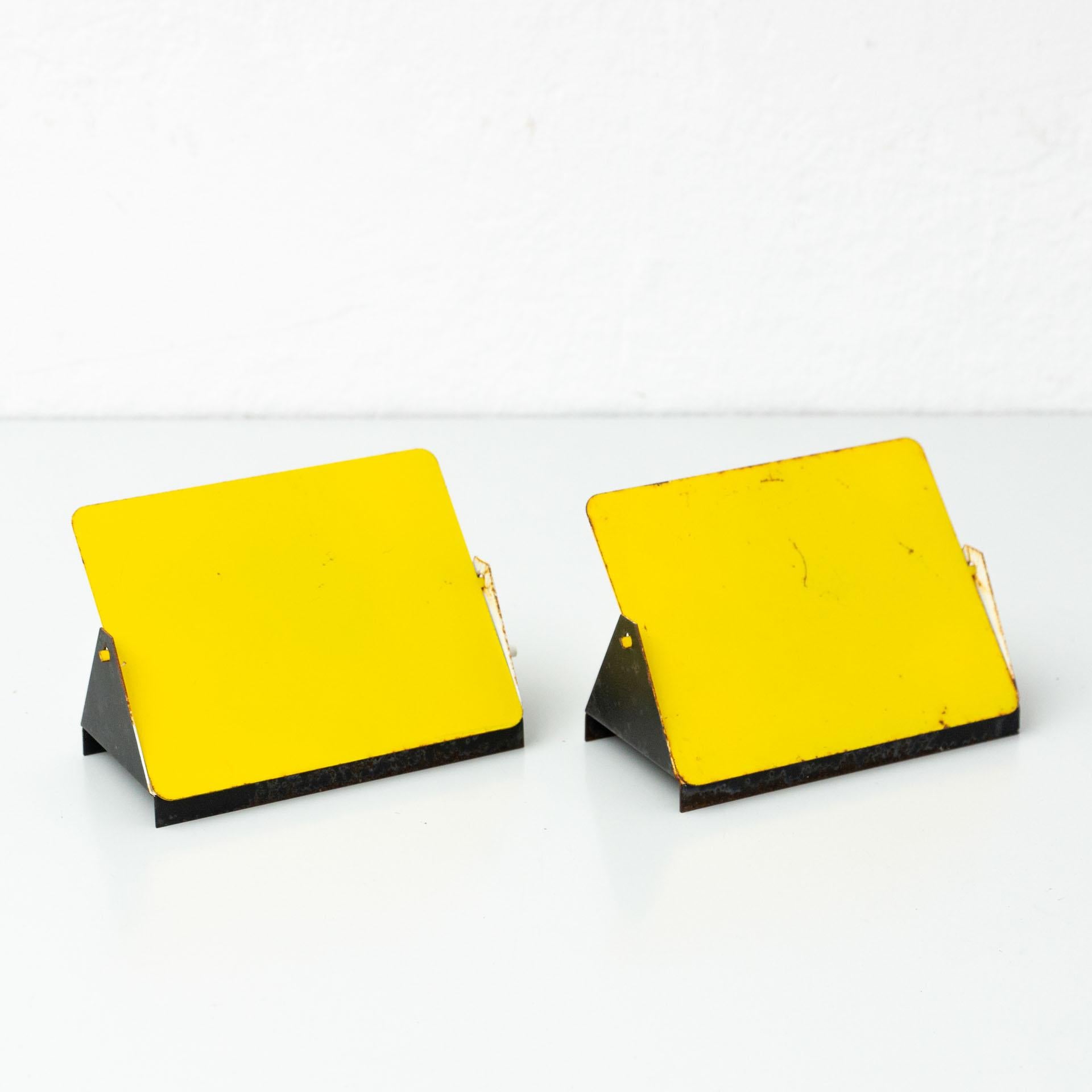 French Pair of Charlotte Perriand Mid-Century Modern Yellow Metal CP-1 Wall Light, 1960