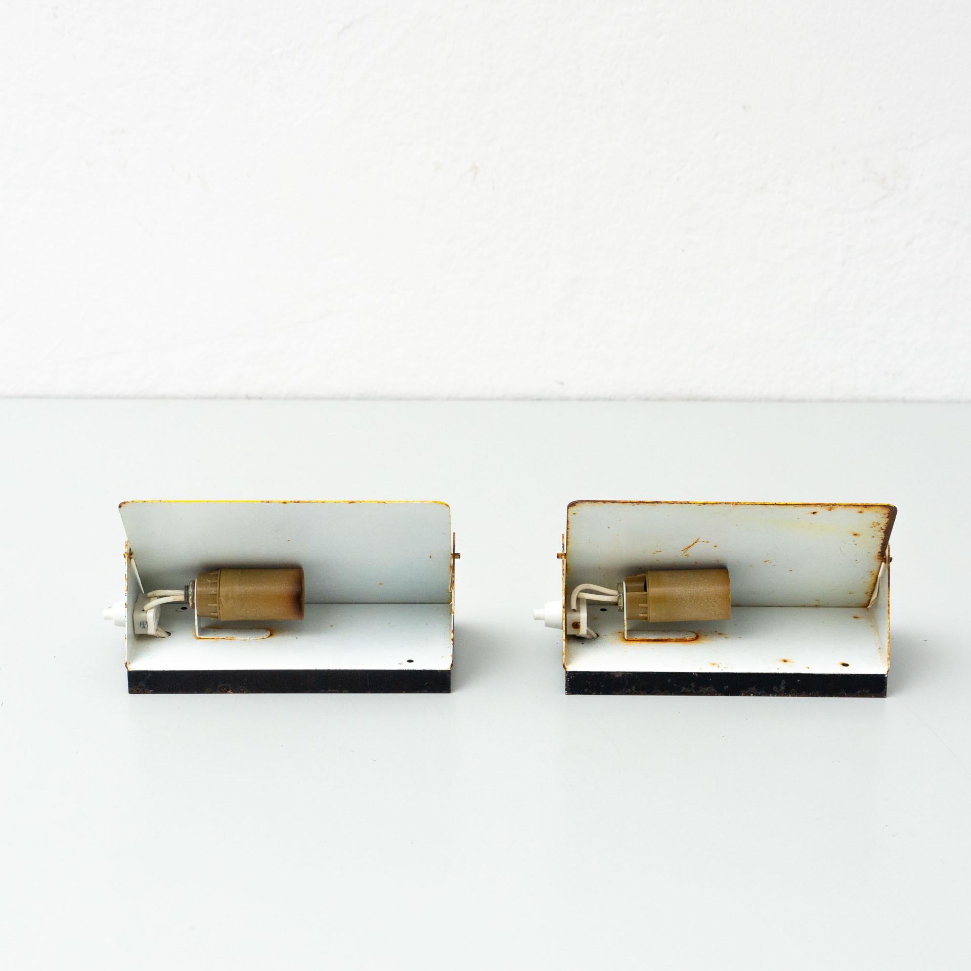 Pair of Charlotte Perriand Mid-Century Modern Yellow Metal CP-1 Wall Light, 1960 1