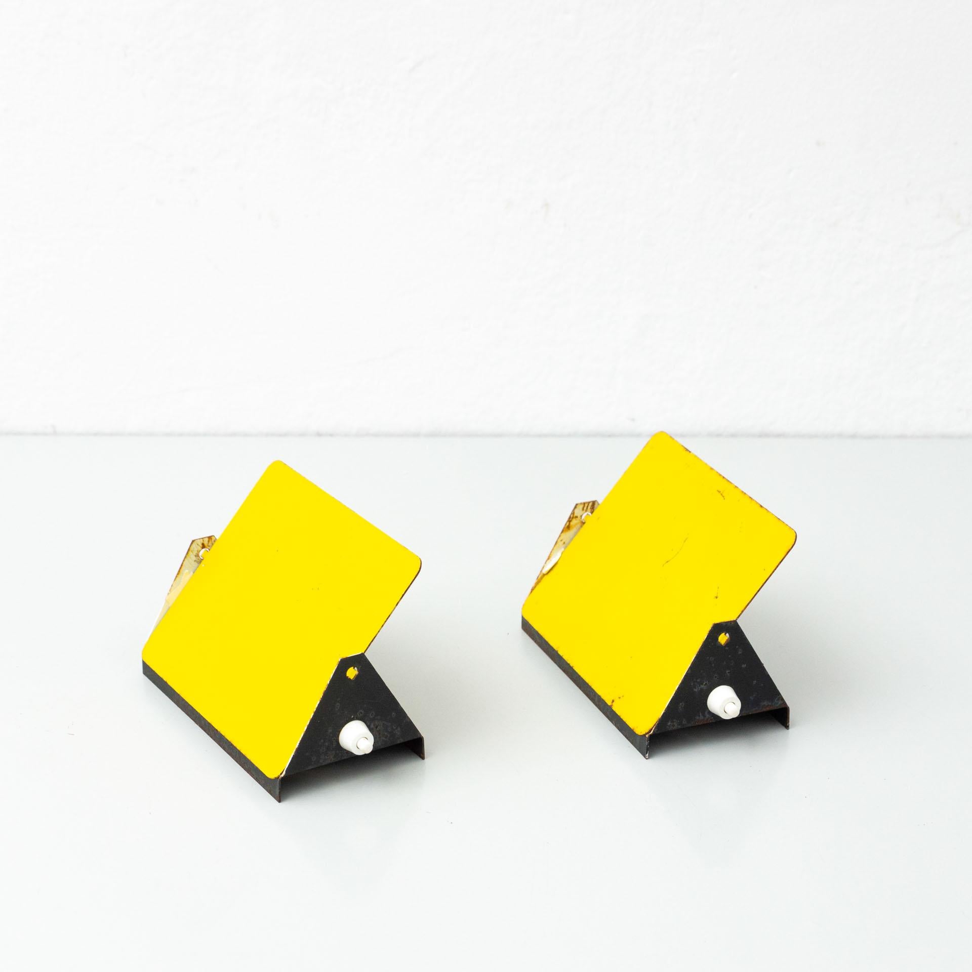 Pair of Charlotte Perriand Mid-Century Modern Yellow Metal CP-1 Wall Light, 1960 4