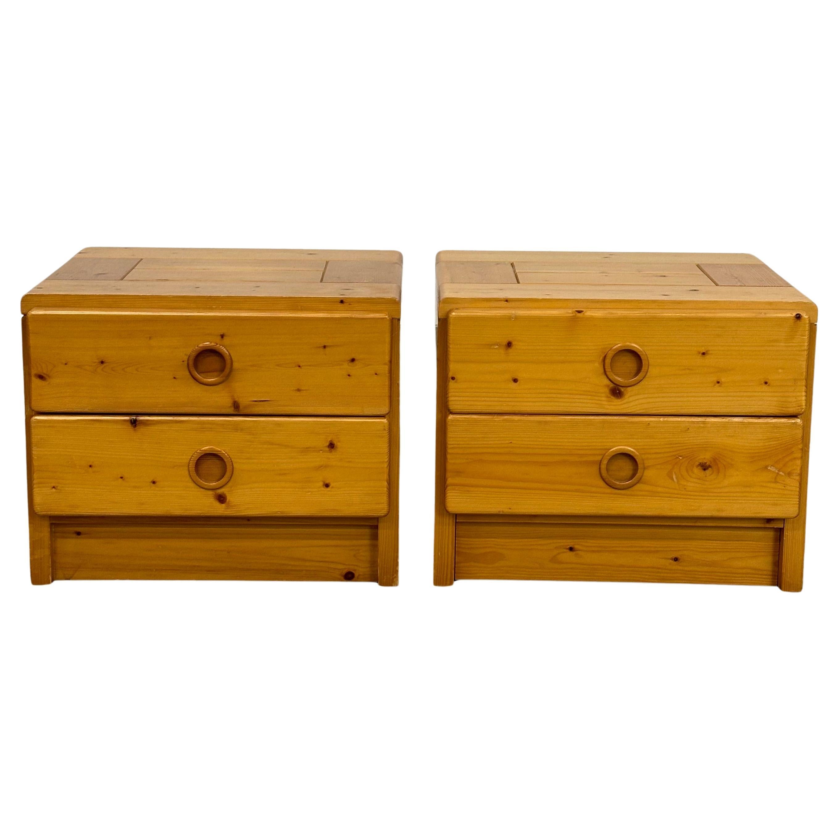 Pair of Charlotte Perriand Pine Nightstands for Les Arcs, France, 1960s