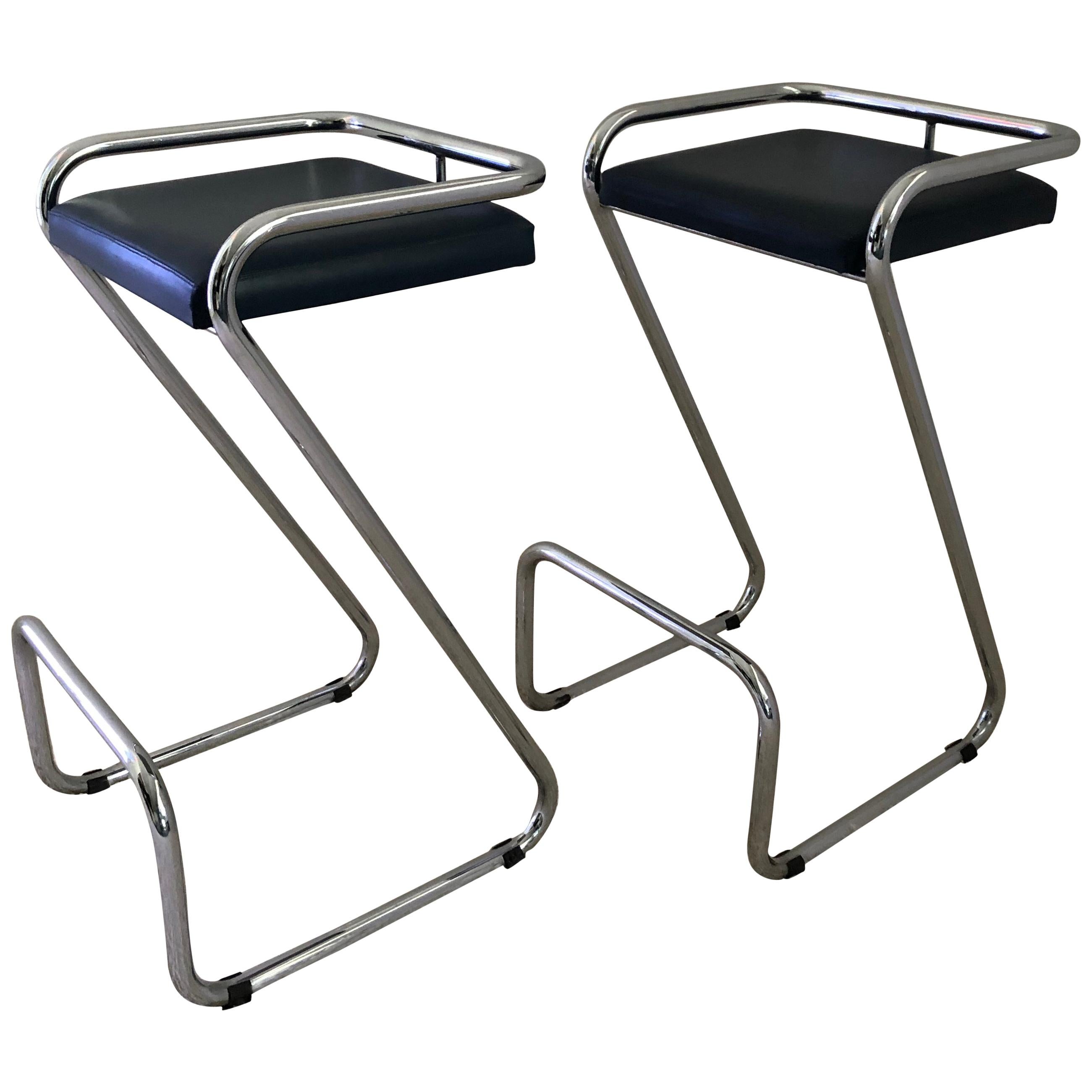Pair of Charlotte Perriand Style Bar Stools /Kitchen Stools