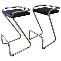 Retro Pair of Charlotte Perriand Style Bar Stools /Kitchen Stools