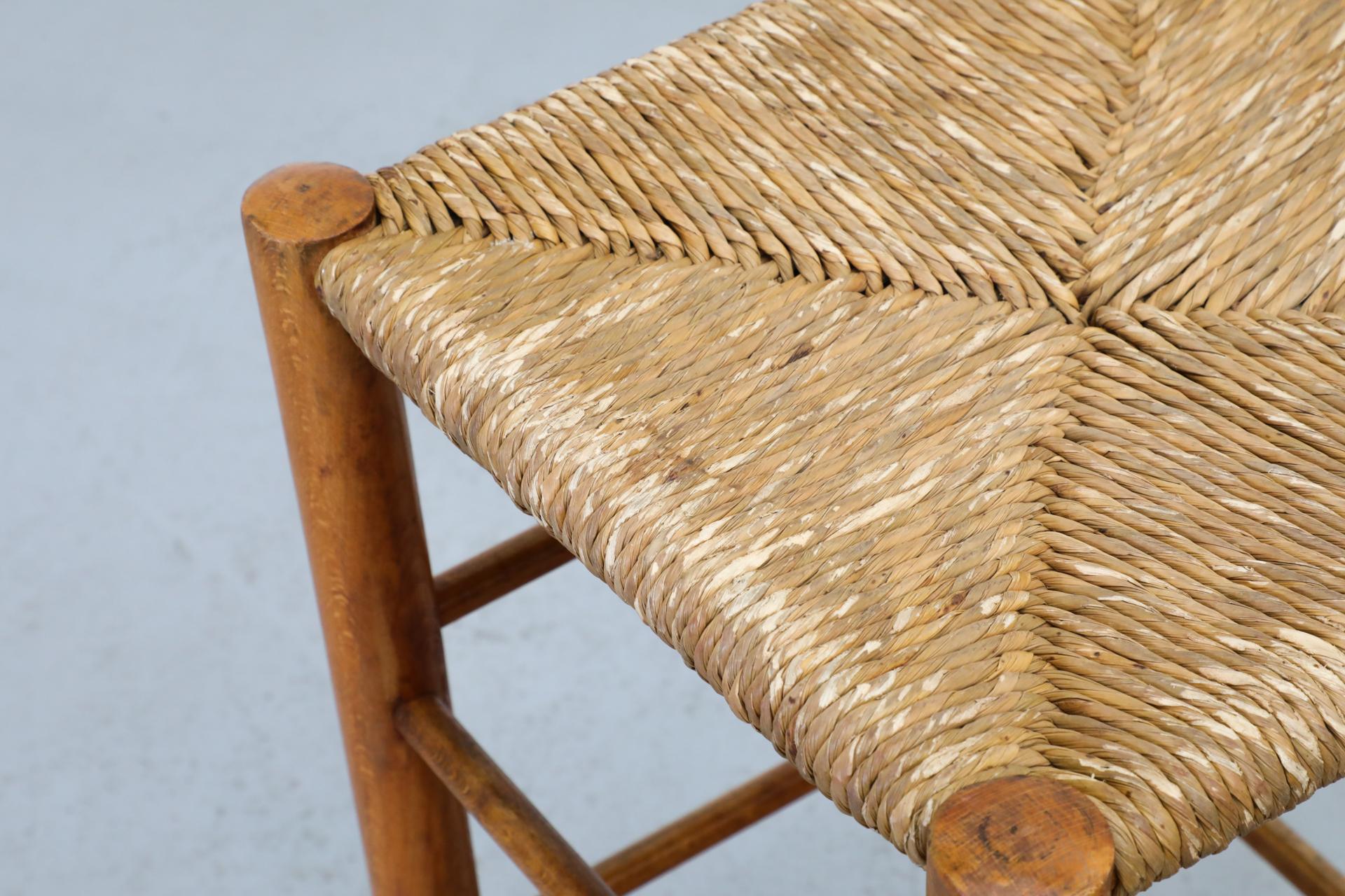 Pair of Charlotte Perriand Style Rattan Counter Stools, 1960's 4