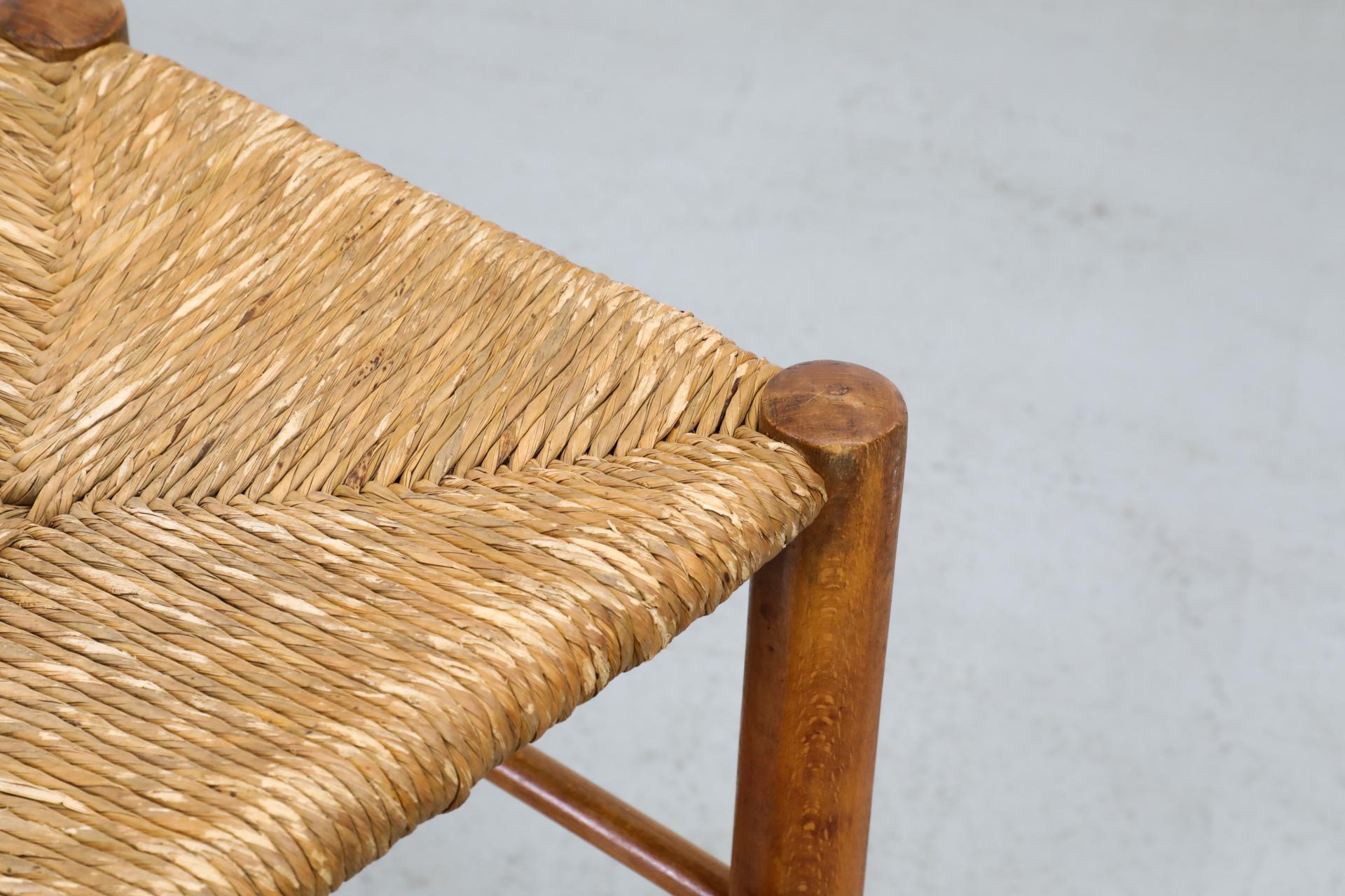 Pair of Charlotte Perriand Style Rattan Counter Stools, 1960's 7