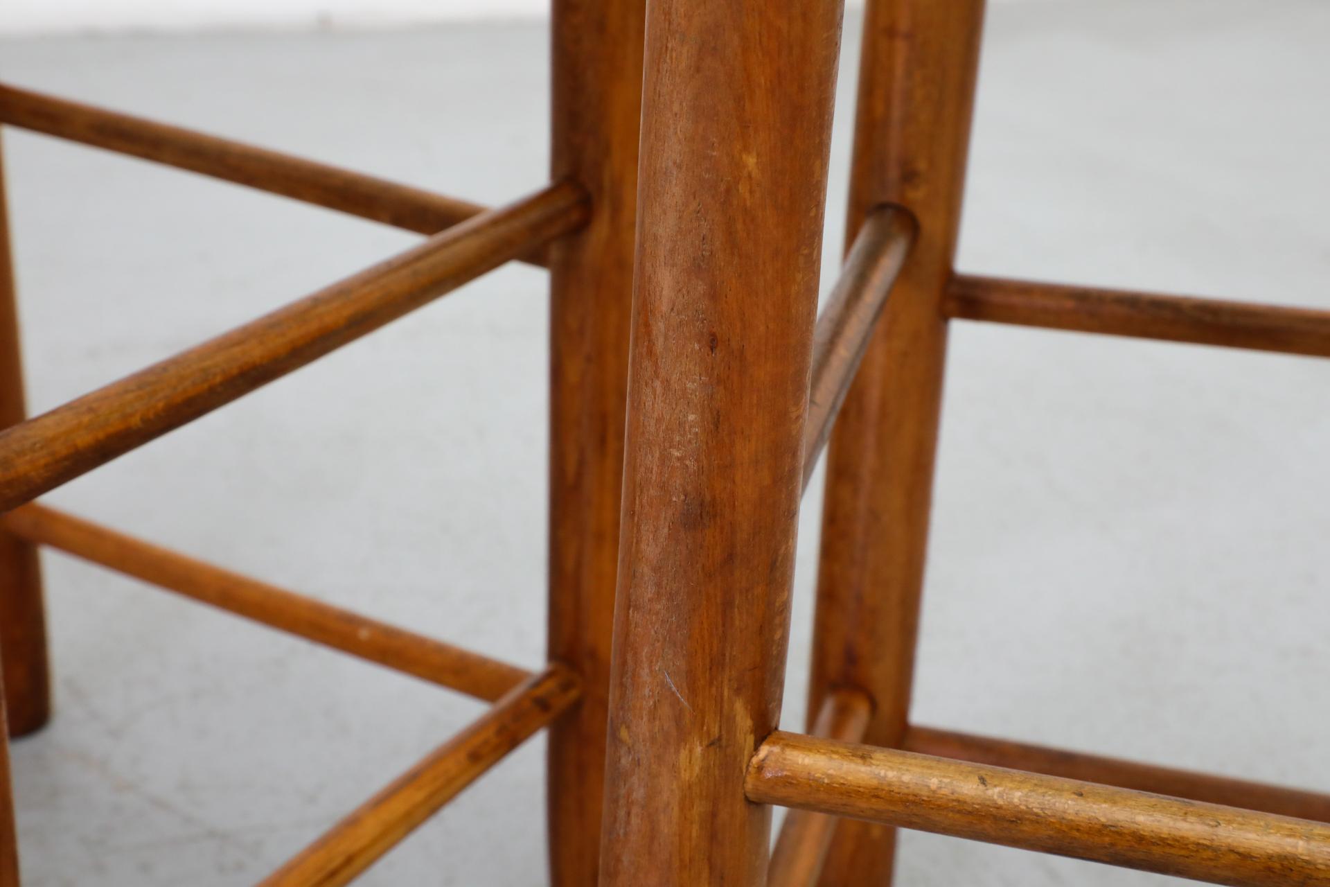 Pair of Charlotte Perriand Style Rattan Counter Stools, 1960's 9