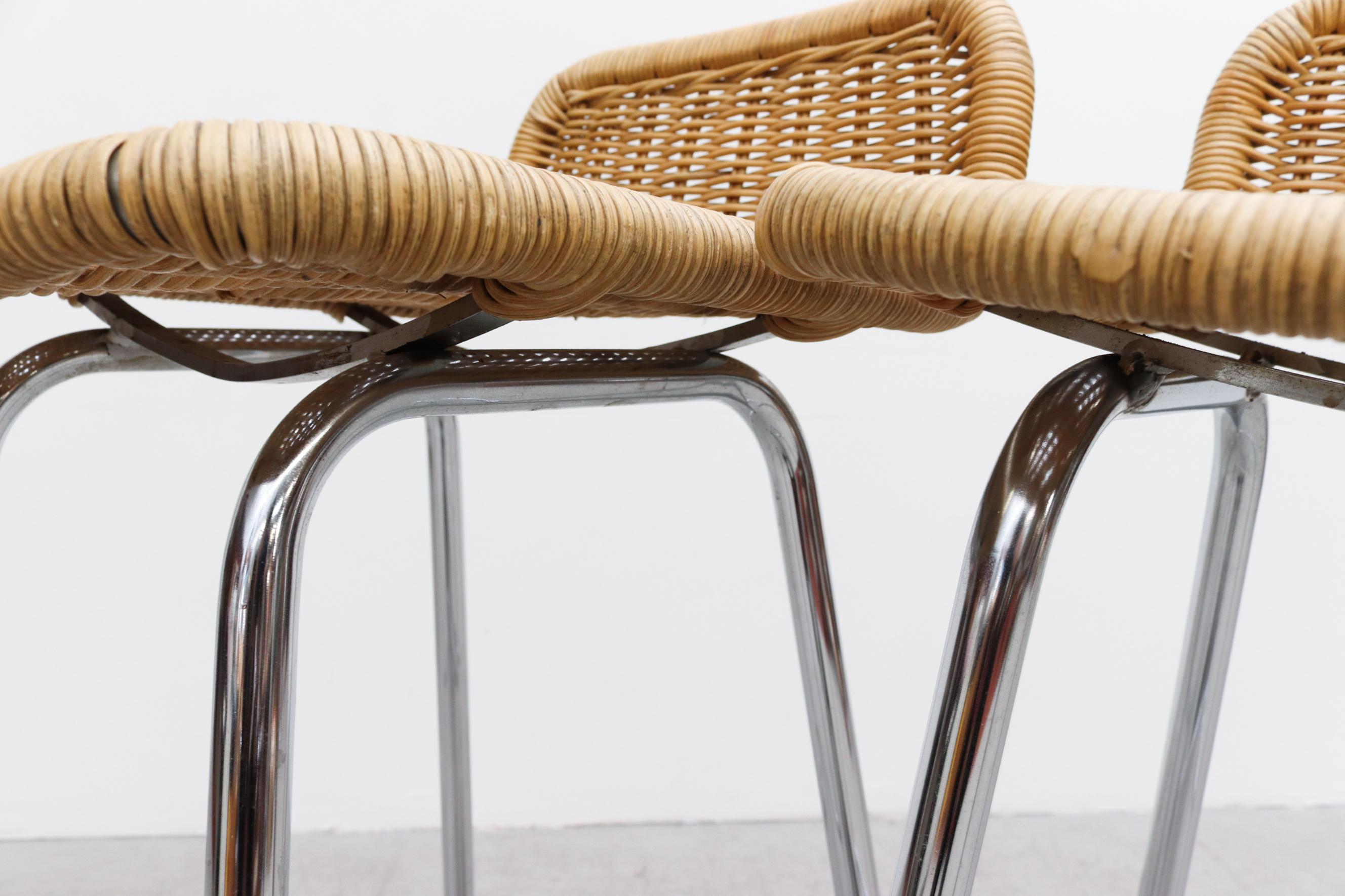 Pair of Charlotte Perriand Style Wicker Bar Stools 8