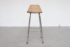 Pair of Charlotte Perriand Style Wicker Bar Stools