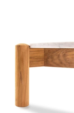 Pair of Charlotte Perriand Table À Plateau Interchangeable in Carrara Marble