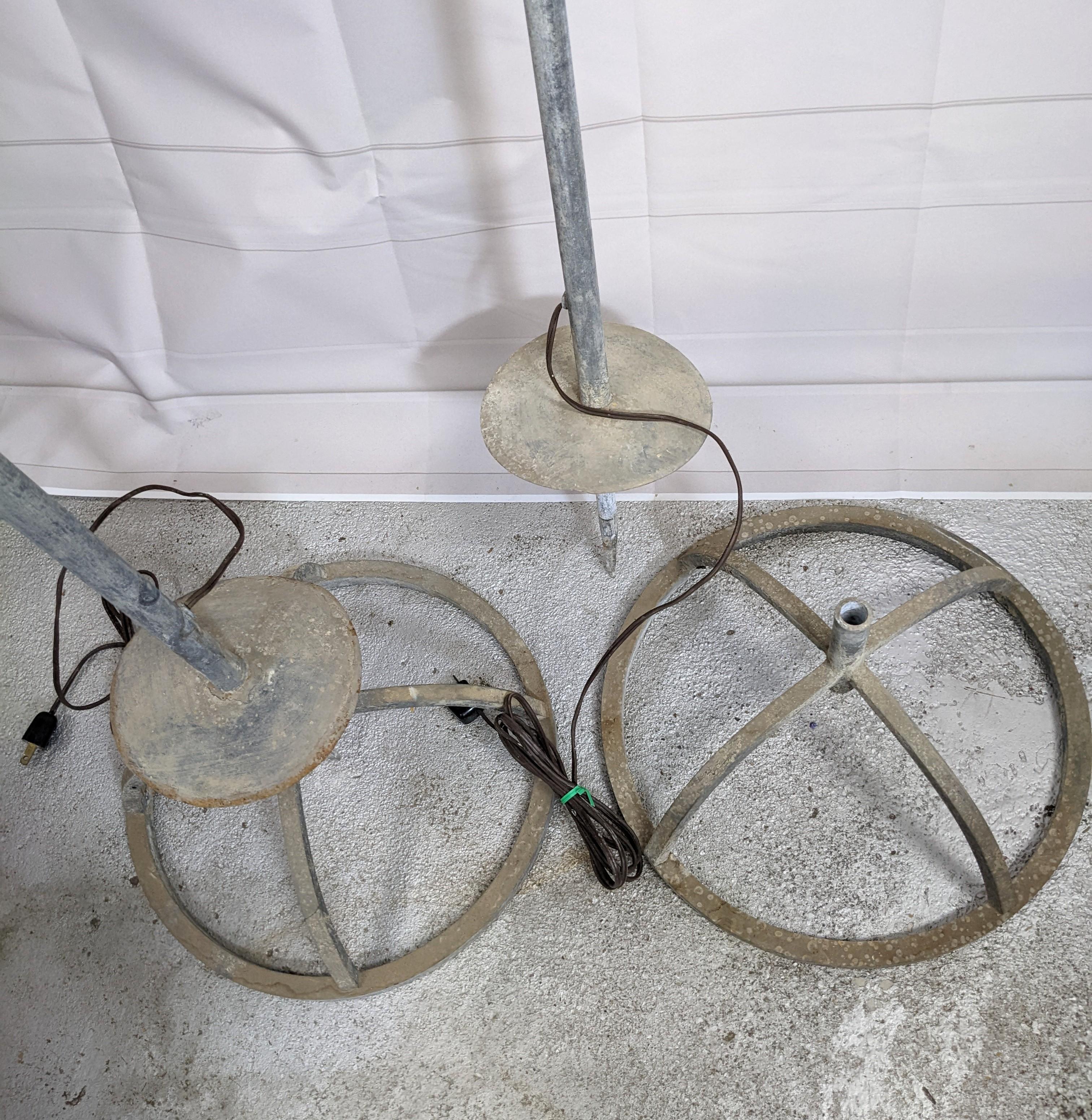 Pair of Charming Art Deco Morning Glory Garden Lamps For Sale 2