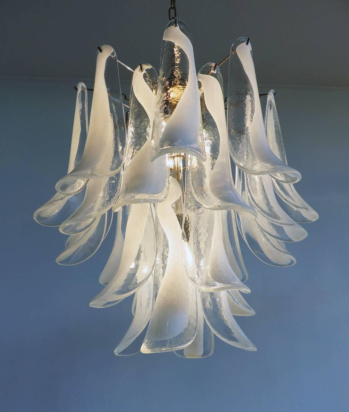 Mid-Century Modern Pair of Charming Murano Chandelier, 1980s For Sale