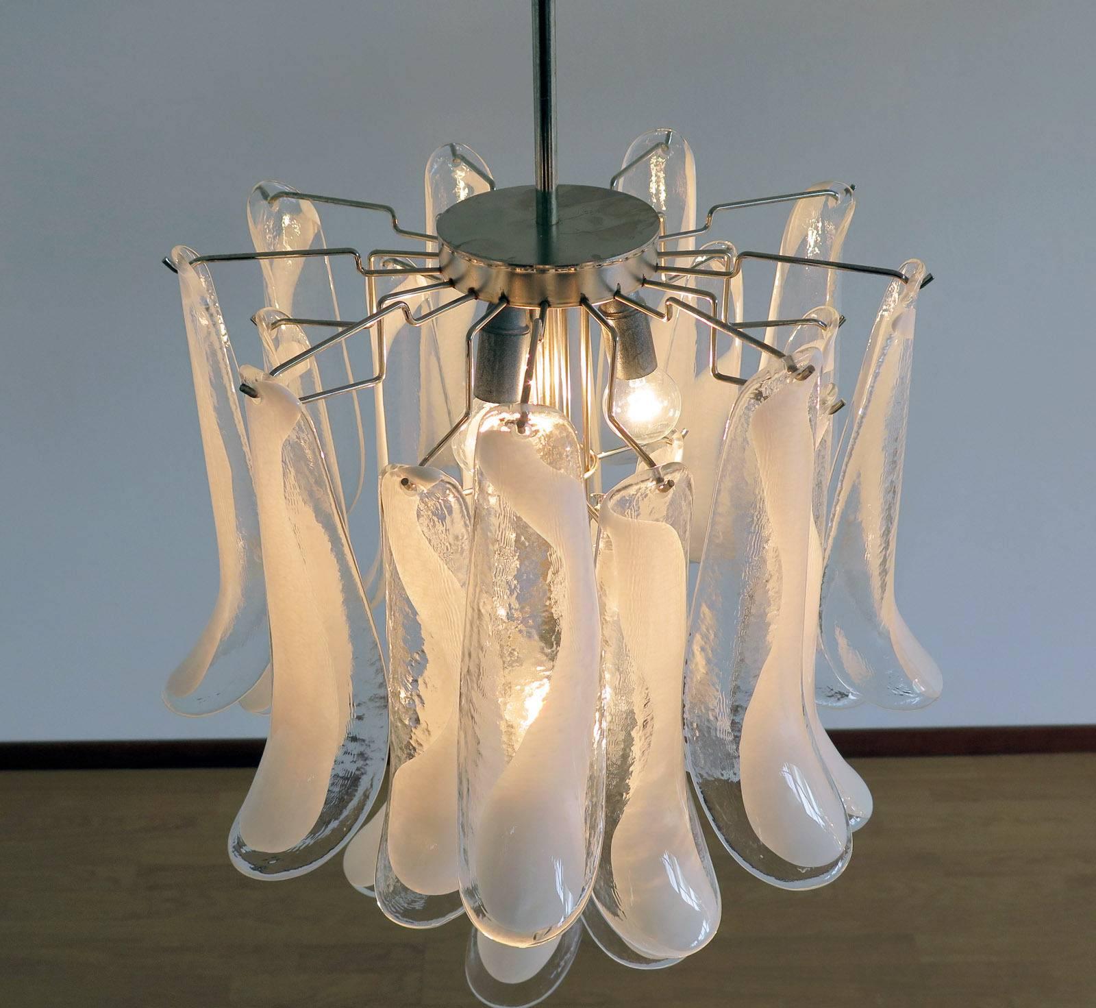 Metal Pair of Charming Murano Chandelier, 1980s For Sale