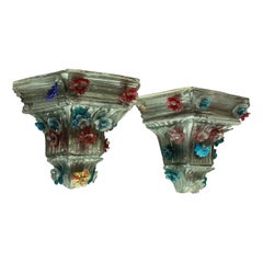 Pair of Charming Murano Wall Brackets