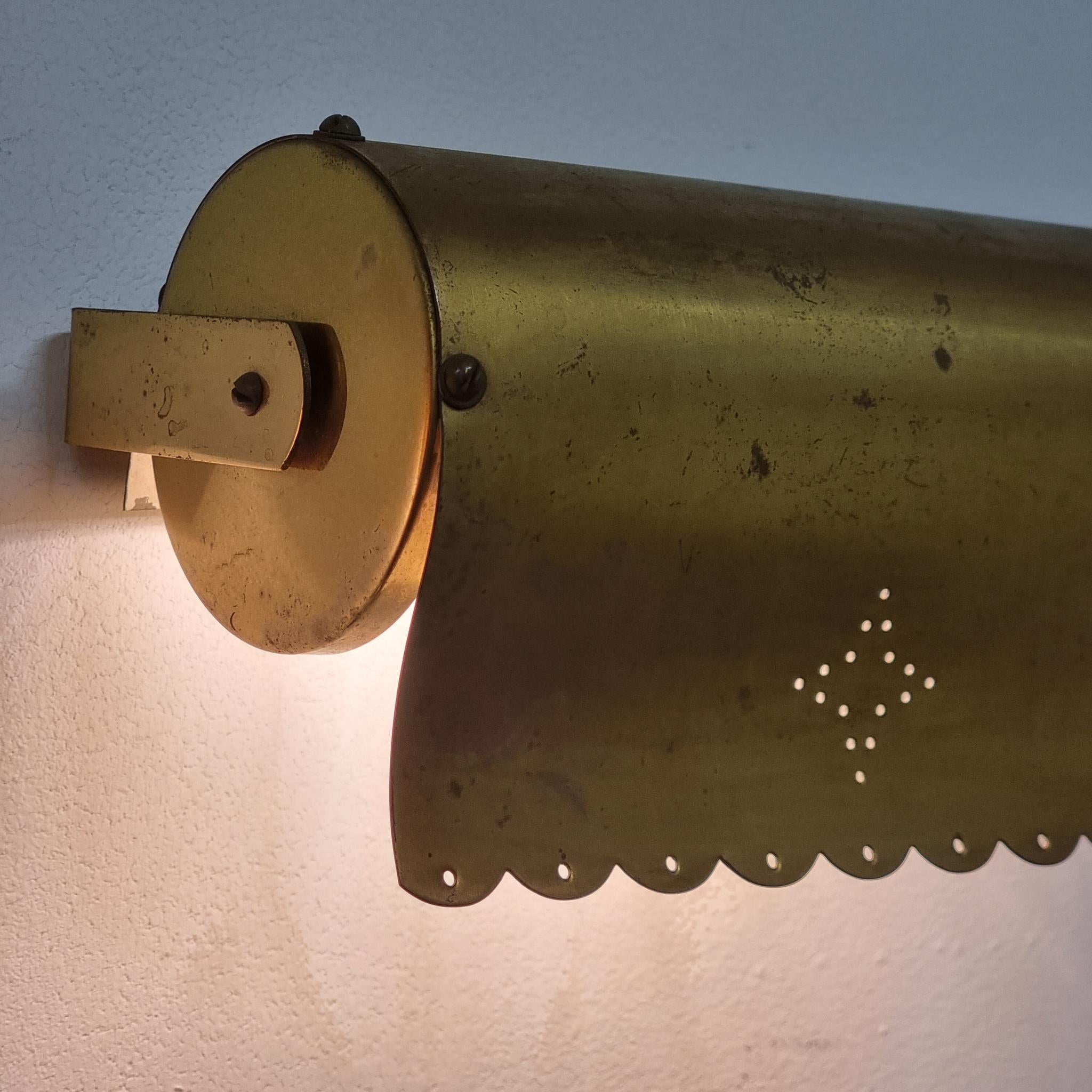 Pair of Charming Wall /Bed Lights, Brass with Star Pattern, Scandinavian Modern For Sale 5