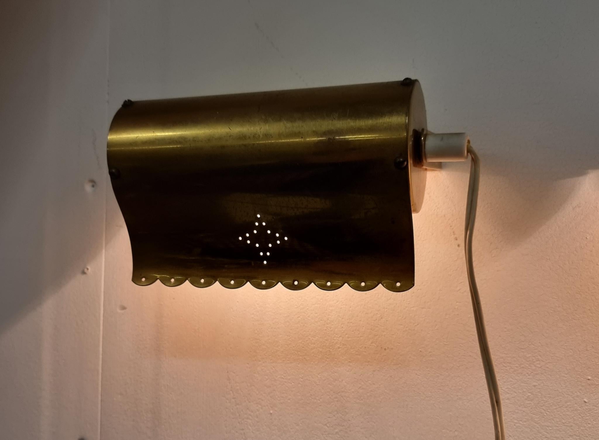 Pair of Charming Wall /Bed Lights, Brass with Star Pattern, Scandinavian Modern For Sale 6