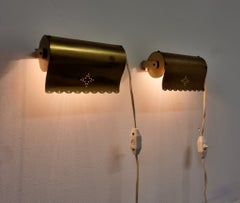 Pair of Charming Wall /Bed Lights, Brass with Star Pattern, Scandinavian Modern