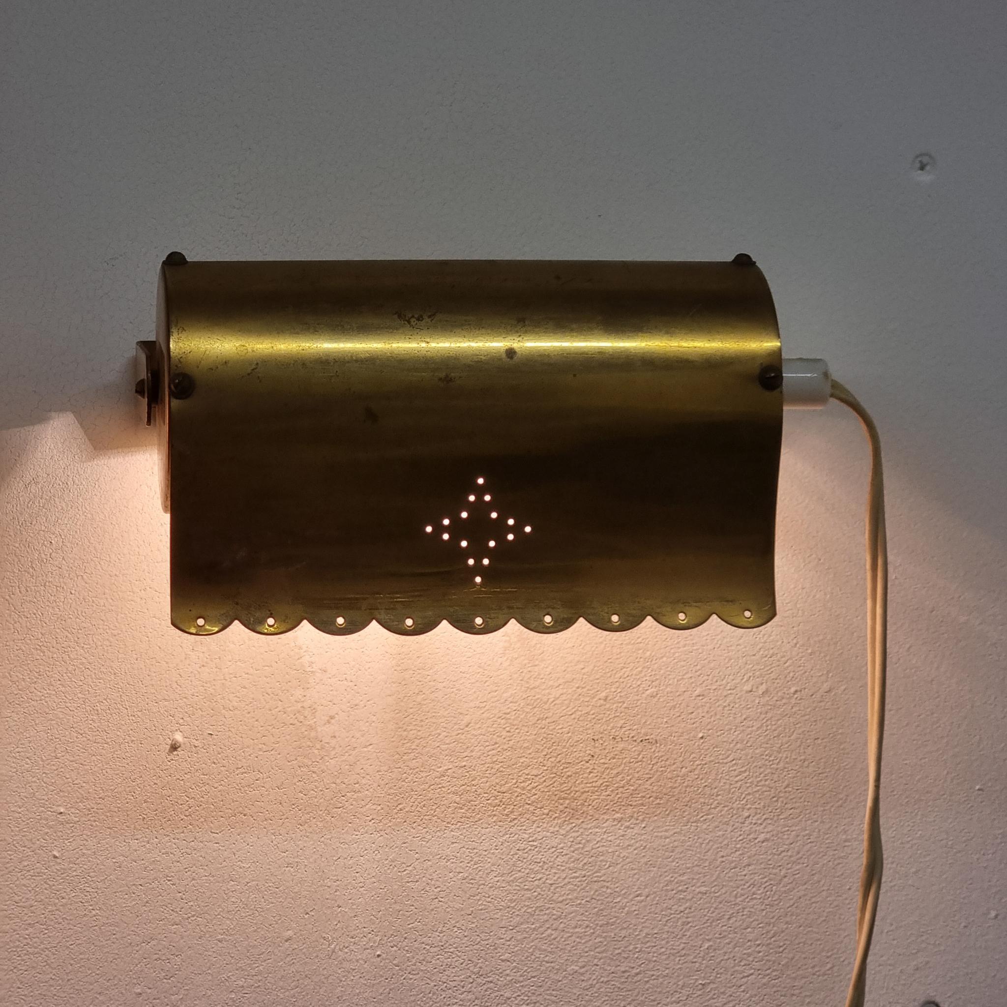 Pair of Charming Wall /Bed Lights, Brass with Star Pattern, Scandinavian Modern For Sale 4